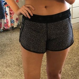 Lululemon Black and White Running Shorts
